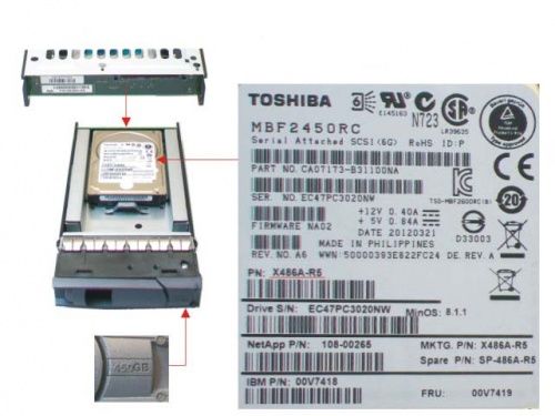 X486A-R5 Disk Drive,450GB 10k 2.5",FAS2220