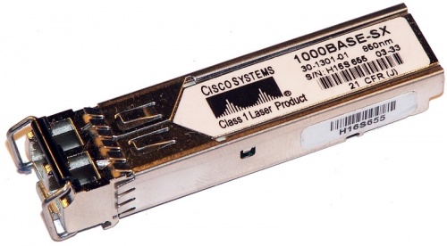30-1301-01 Transceiver SFP Cisco GLC-SX-MM [JDS Uniphase] JSPR12S002303 1Gbps MMF Short Wave 850nm 550m Pluggable miniGBIC FC4x