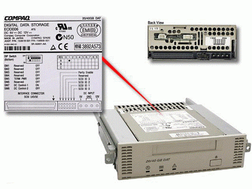 CPQ 242401-001 12/24-GB DDS-3 DAT SCSI I