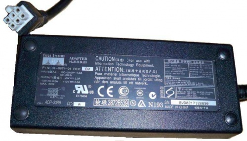 34-0874-01 Блок Питания Cisco (Delta) ADP-30RB Input 100-240V 50/60Hz 1.0A Output +5V/3.0A +12v/2.0A -12v/0.2A 30Wt For Cisco 1700 1710 1720 1721 1751 PIX 506 Router