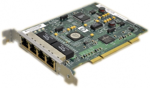 395867-001 Контроллер HP Proliant NC 150T PCI 4-port gigabit combo switch adapter - Supports auto-negotiating 10/100/1000Mbps ethernet speeds