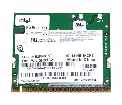 H8162 Модуль WiFi Dell (Intel) PRO/Wireless WM3A2915ABG 2915ABG 802.11a/b/g 54MBit/s miniPCI